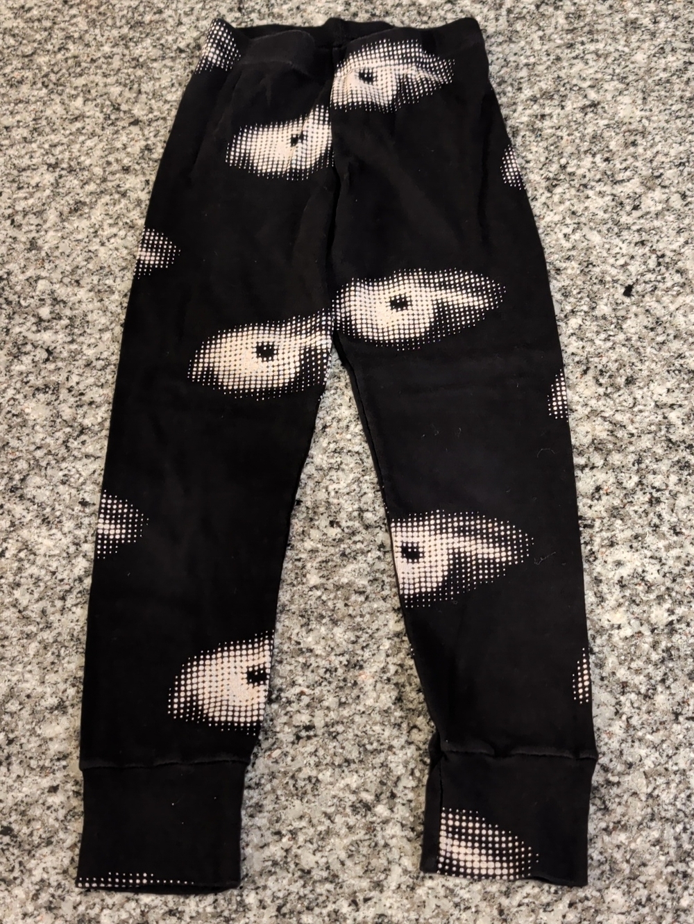 nununu Black Leggings with Cream Dot Halo Print